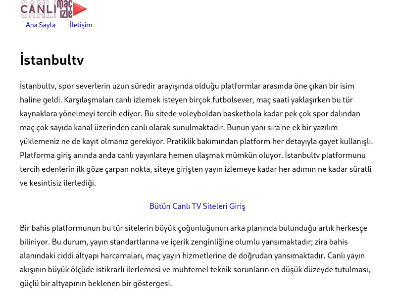 İstanbultv Güncel Giriş Adresi - Ekran Görüntüsü