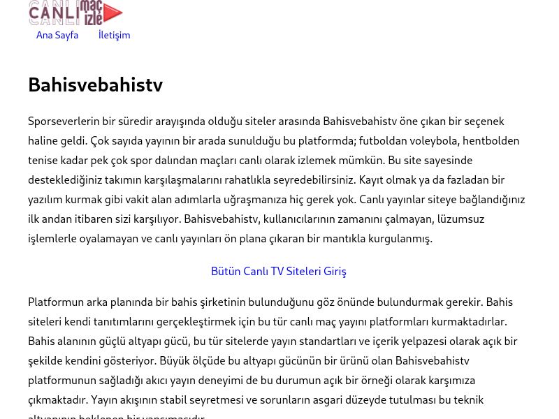 Bahisvebahistv Güncel Giriş Adresi Linki - Ekran Görüntüsü