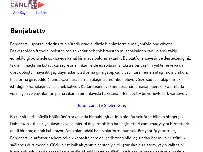 Benjabettv Yeni Adres - Ekran Görüntüsü