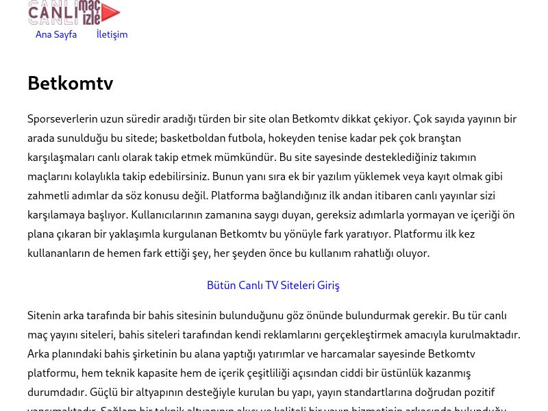 Betkomtv Giriş Linki - Ekran Görüntüsü