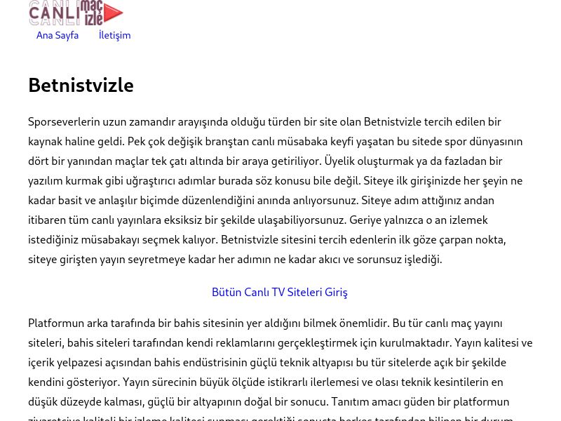 Betnistvizle Giriş Linki - Ekran Görüntüsü