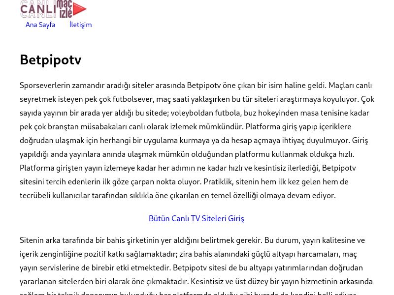 Betpipotv Giriş Bilgileri - Ekran Görüntüsü