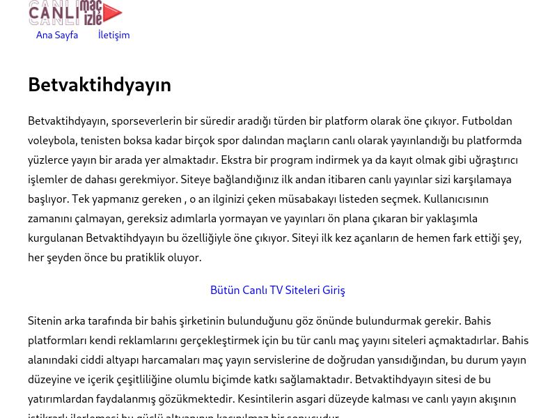 Betvaktihdyayın Giriş Adresi - Ekran Görüntüsü
