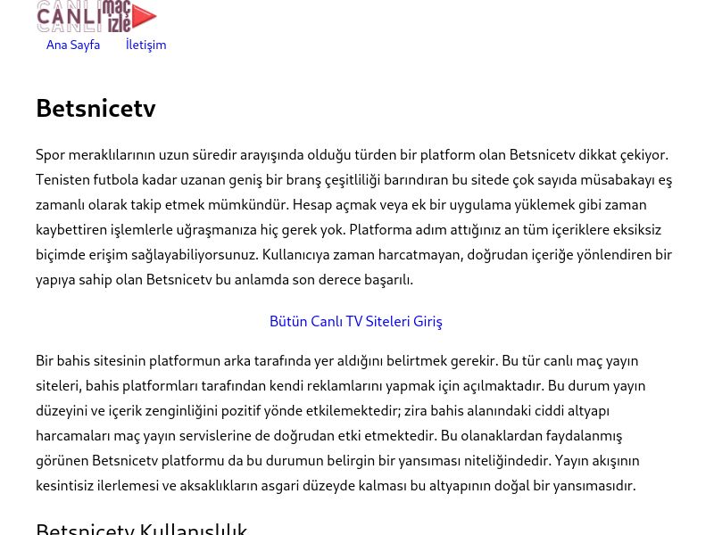 Betsnicetv Yeni Adres - Ekran Görüntüsü