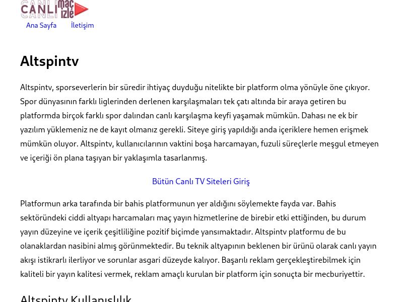 Altspintv Giriş Bilgileri - Ekran Görüntüsü