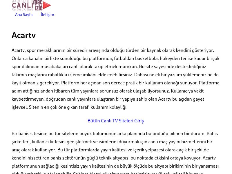 Acartv Güncel Giriş - Ekran Görüntüsü