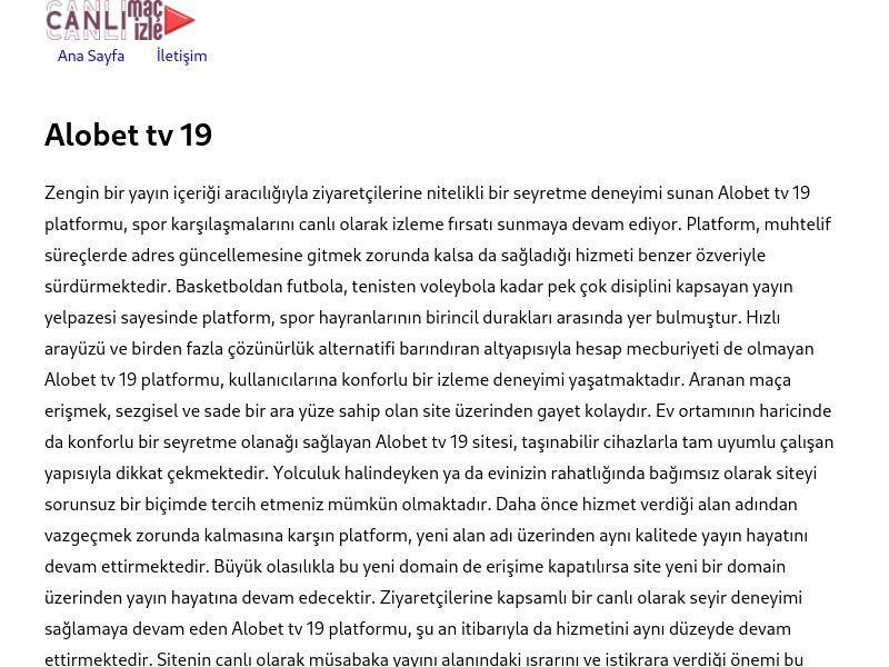 Alobet tv 19 - Ekran Görüntüsü
