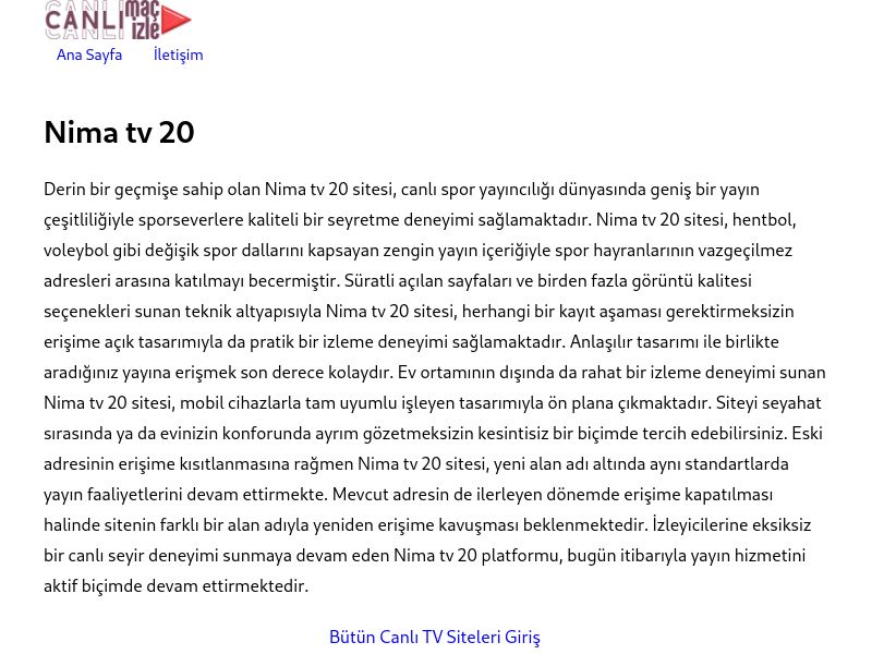 Nima tv 20 Giriş Linki - Ekran Görüntüsü