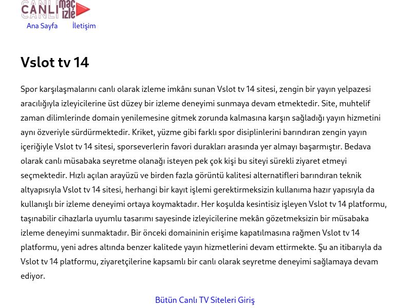 Vslot tv 14 Güncel Giriş Adresi Linki - Ekran Görüntüsü