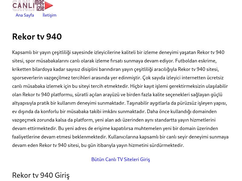 Rekor tv 940 Giriş Linki - Ekran Görüntüsü