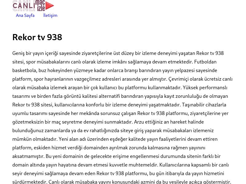 Rekor tv 938 Yeni Adres - Ekran Görüntüsü