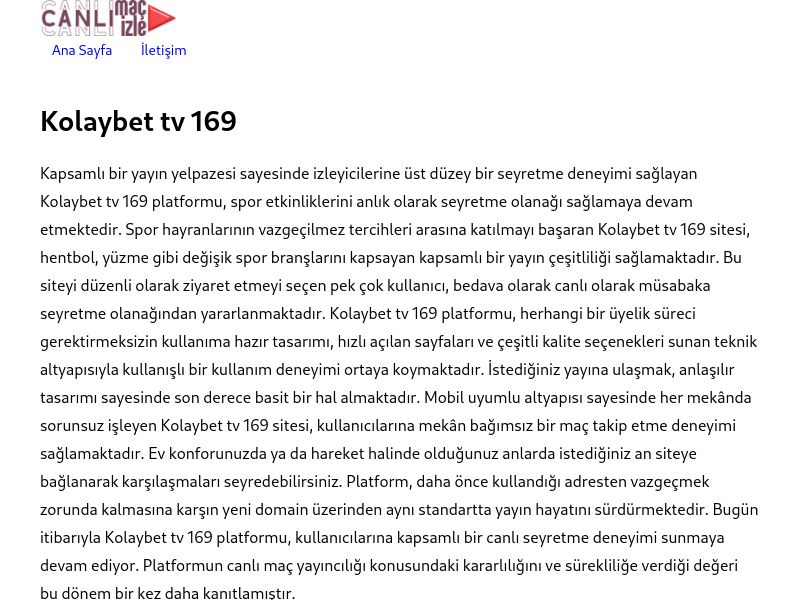 Kolaybet tv 169 Güncel Giriş - Ekran Görüntüsü
