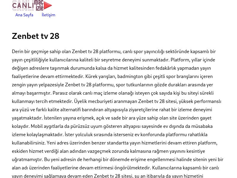 Zenbet tv 28 Güncel Giriş Adresi Linki - Ekran Görüntüsü