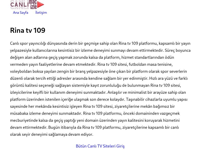 Rina tv 109 Giriş Adresi - Ekran Görüntüsü