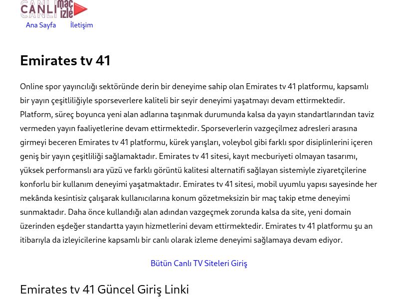 Emirates tv 41 Güncel Giriş Adresi - Ekran Görüntüsü