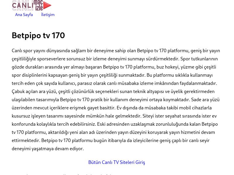 Betpipo tv 170 Yeni Adres - Ekran Görüntüsü