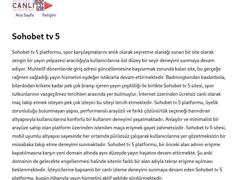 Sohobet tv 5 Giriş Linki - Ekran Görüntüsü