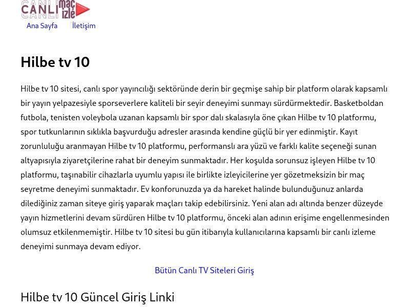 Hilbe tv 10 Giriş Linki - Ekran Görüntüsü