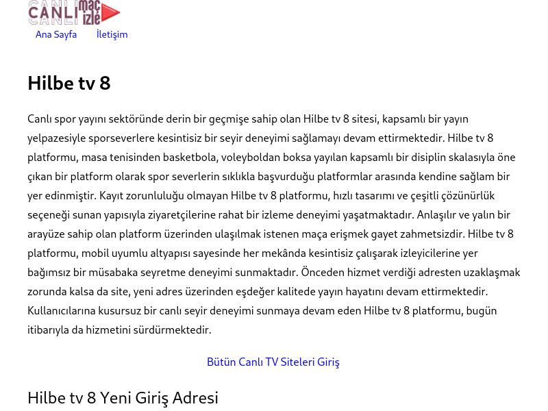 Hilbe tv 8 Giriş Linki - Ekran Görüntüsü
