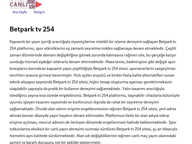 Betpark tv 254 Güncel Giriş Adresi - Ekran Görüntüsü