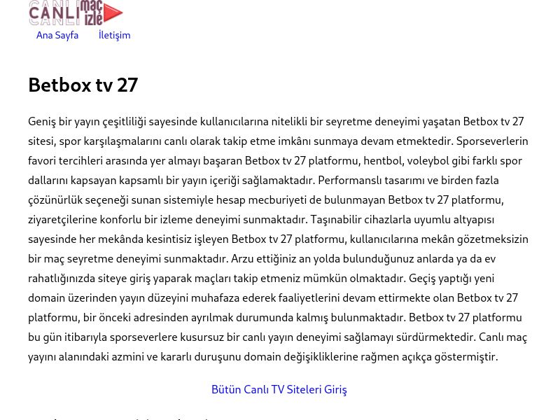 Betbox tv 27 Güncel Link - Ekran Görüntüsü