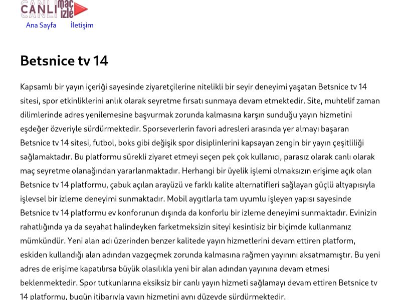 Betsnice tv 14 Giriş Bilgileri - Ekran Görüntüsü