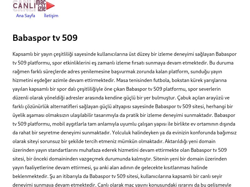 Babaspor tv 509 Giriş Linki - Ekran Görüntüsü