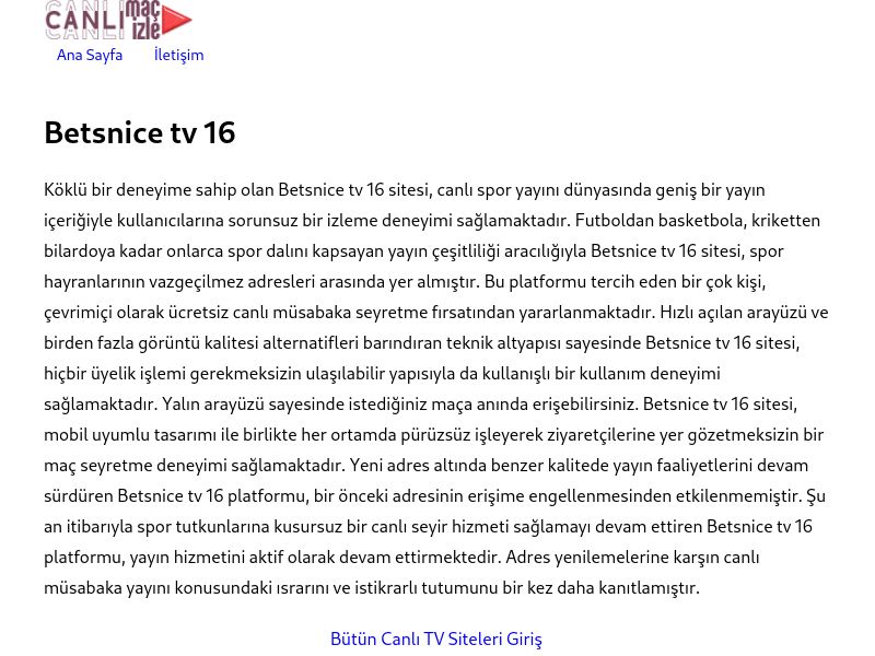 Betsnice tv 16 Yeni Adres - Ekran Görüntüsü
