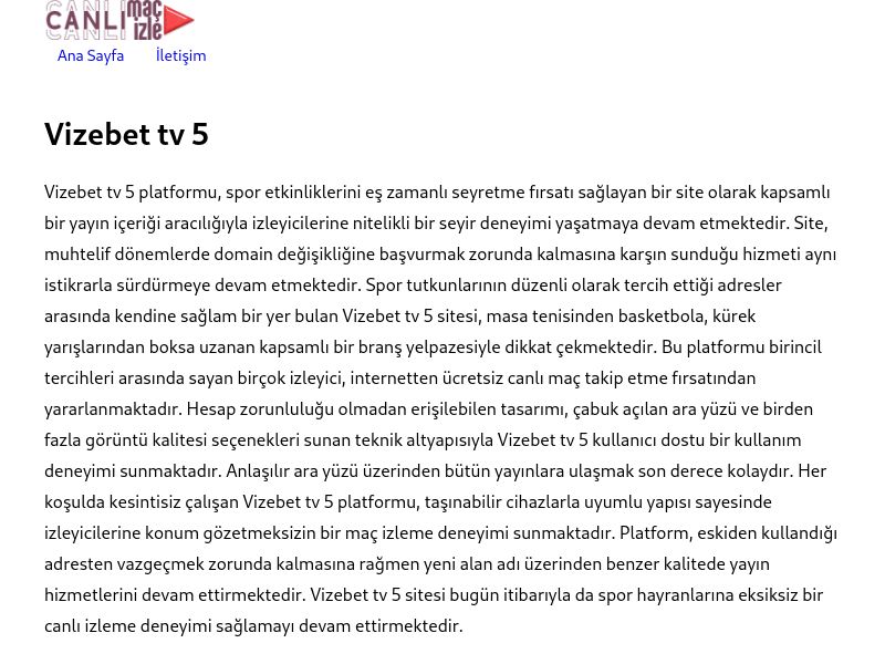 Vizebet tv 5 - Ekran Görüntüsü