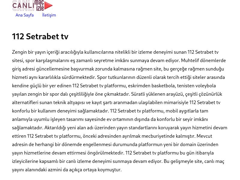 112 Setrabet tv Giriş Adresi - Ekran Görüntüsü