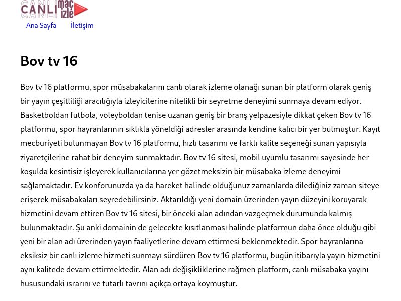 Bov tv 16 Güncel Giriş - Ekran Görüntüsü