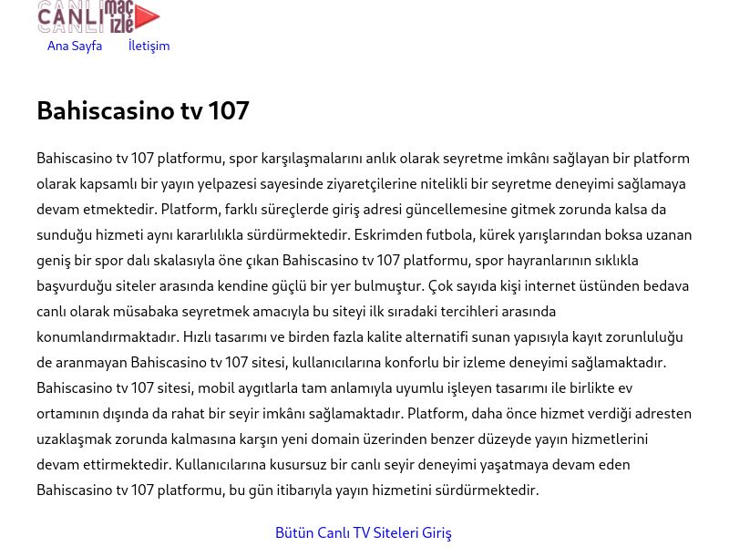 Bahiscasino tv 107 Giriş Adresi - Ekran Görüntüsü