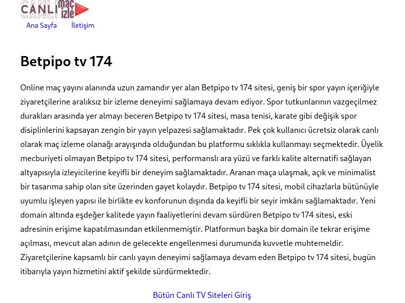 Betpipo tv 174 Güncel Link - Ekran Görüntüsü