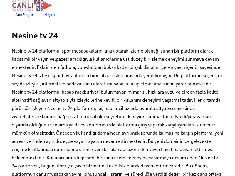 Nesine tv 24 Giriş Linki - Ekran Görüntüsü