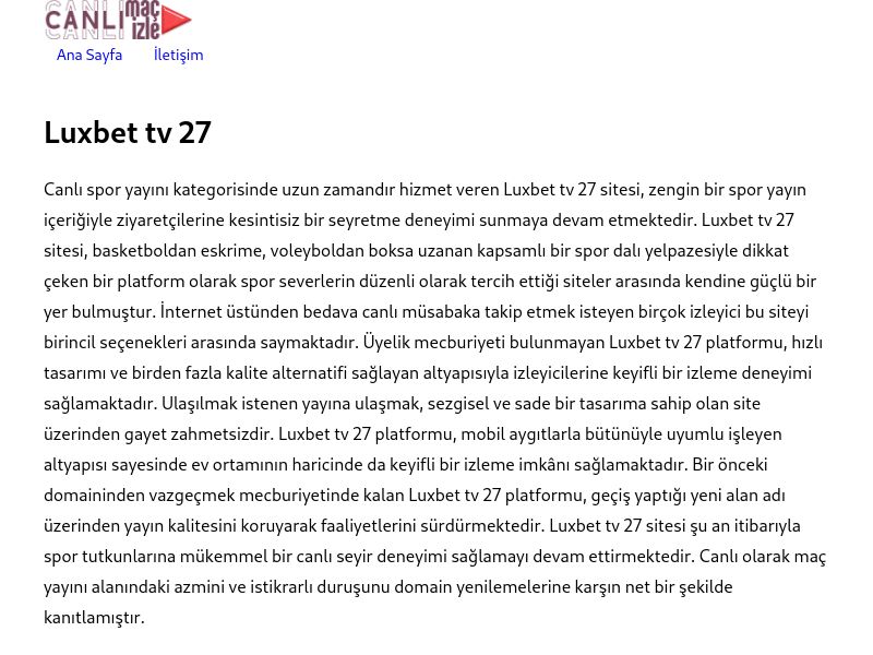 Luxbet tv 27 - Ekran Görüntüsü
