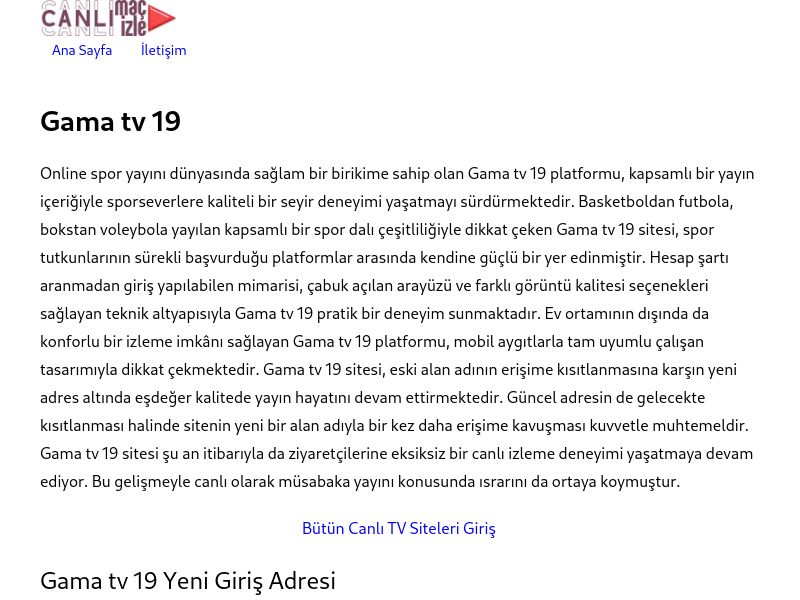 Gama tv 19 Yeni Adres - Ekran Görüntüsü