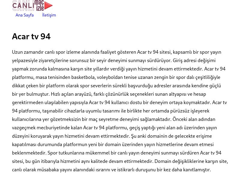 Acar tv 94 Giriş Bilgileri - Ekran Görüntüsü