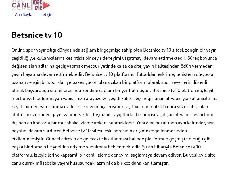 Betsnice tv 10 Giriş Linki - Ekran Görüntüsü