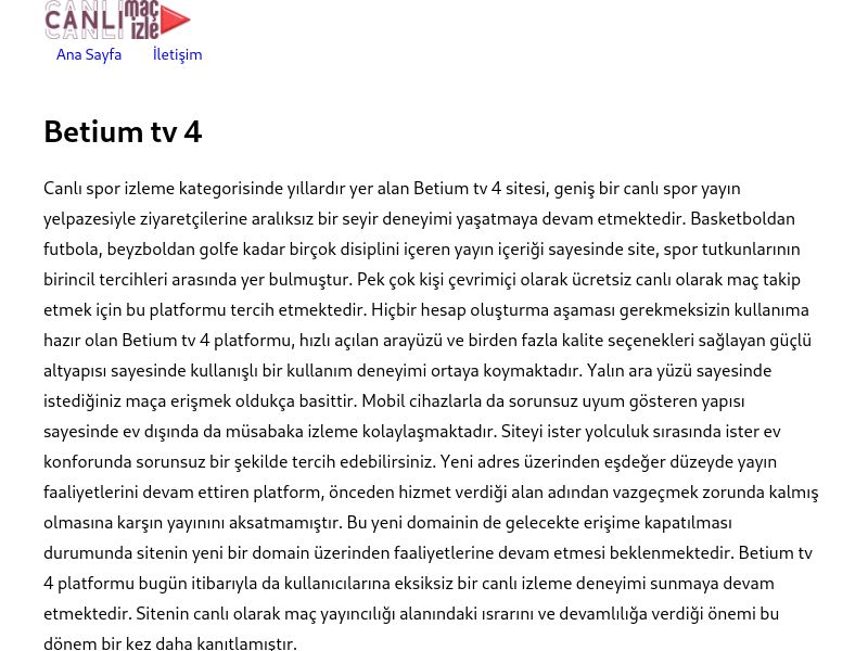 Betium tv 4 Güncel Giriş Adresi Linki - Ekran Görüntüsü