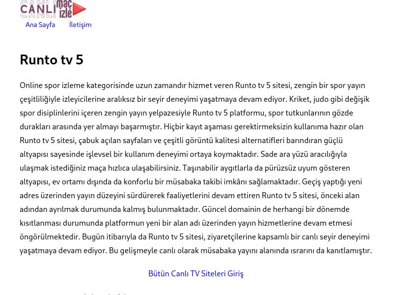 Runto tv 5 Güncel Giriş Adresi Linki - Ekran Görüntüsü