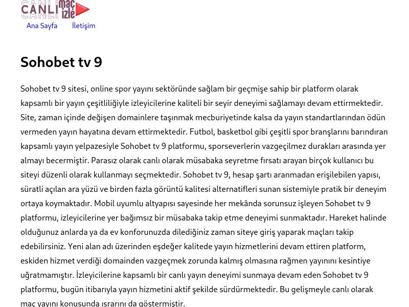 Sohobet tv 9 Giriş Adresi - Ekran Görüntüsü