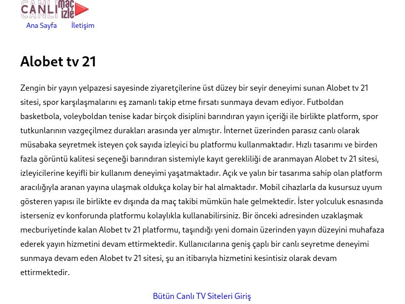 Alobet tv 21 Yeni Adres - Ekran Görüntüsü