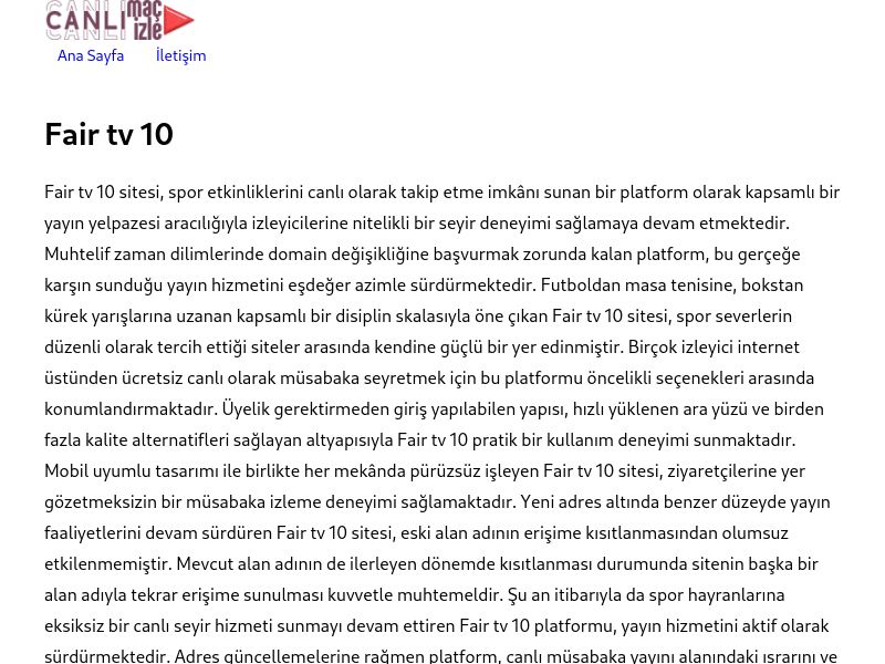 Fair tv 10 Giriş Adresi - Ekran Görüntüsü
