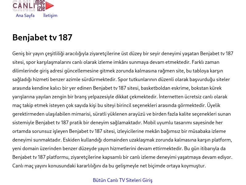 Benjabet tv 187 Güncel Link - Ekran Görüntüsü