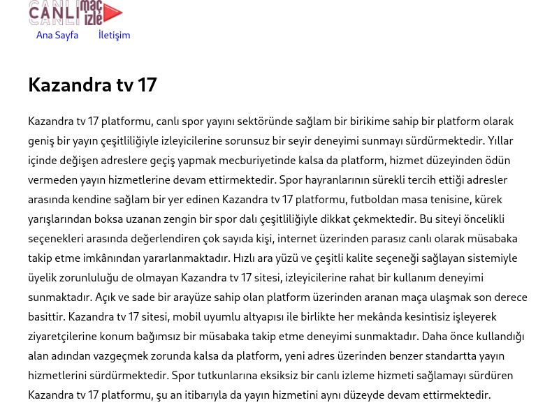 Kazandra tv 17 Güncel Giriş - Ekran Görüntüsü