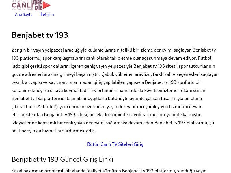 Benjabet tv 193 Giriş Bilgileri - Ekran Görüntüsü