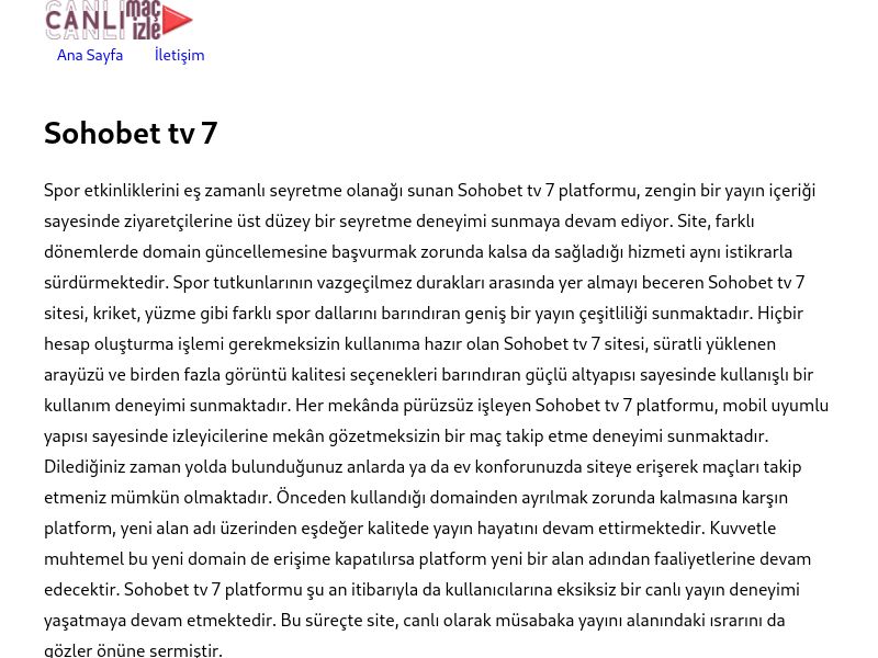 Sohobet tv 7 Giriş Bilgileri - Ekran Görüntüsü