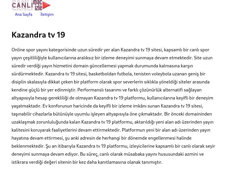 Kazandra tv 19 Güncel Giriş Adresi Linki - Ekran Görüntüsü