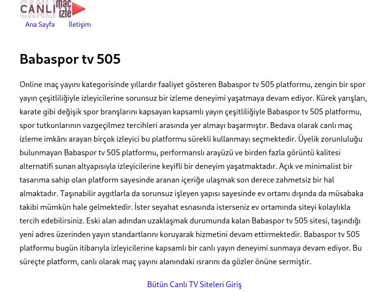 Babaspor tv 505 Güncel Giriş Adresi - Ekran Görüntüsü