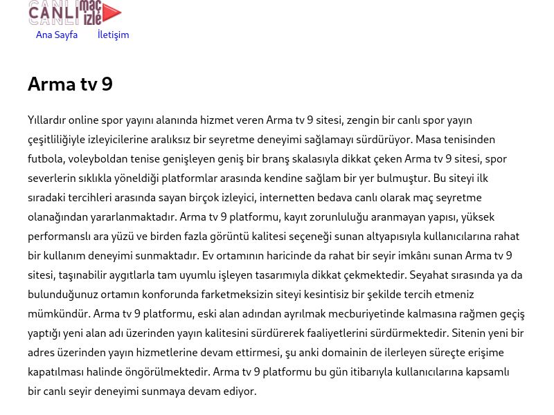 Arma tv 9 Yeni Adres - Ekran Görüntüsü
